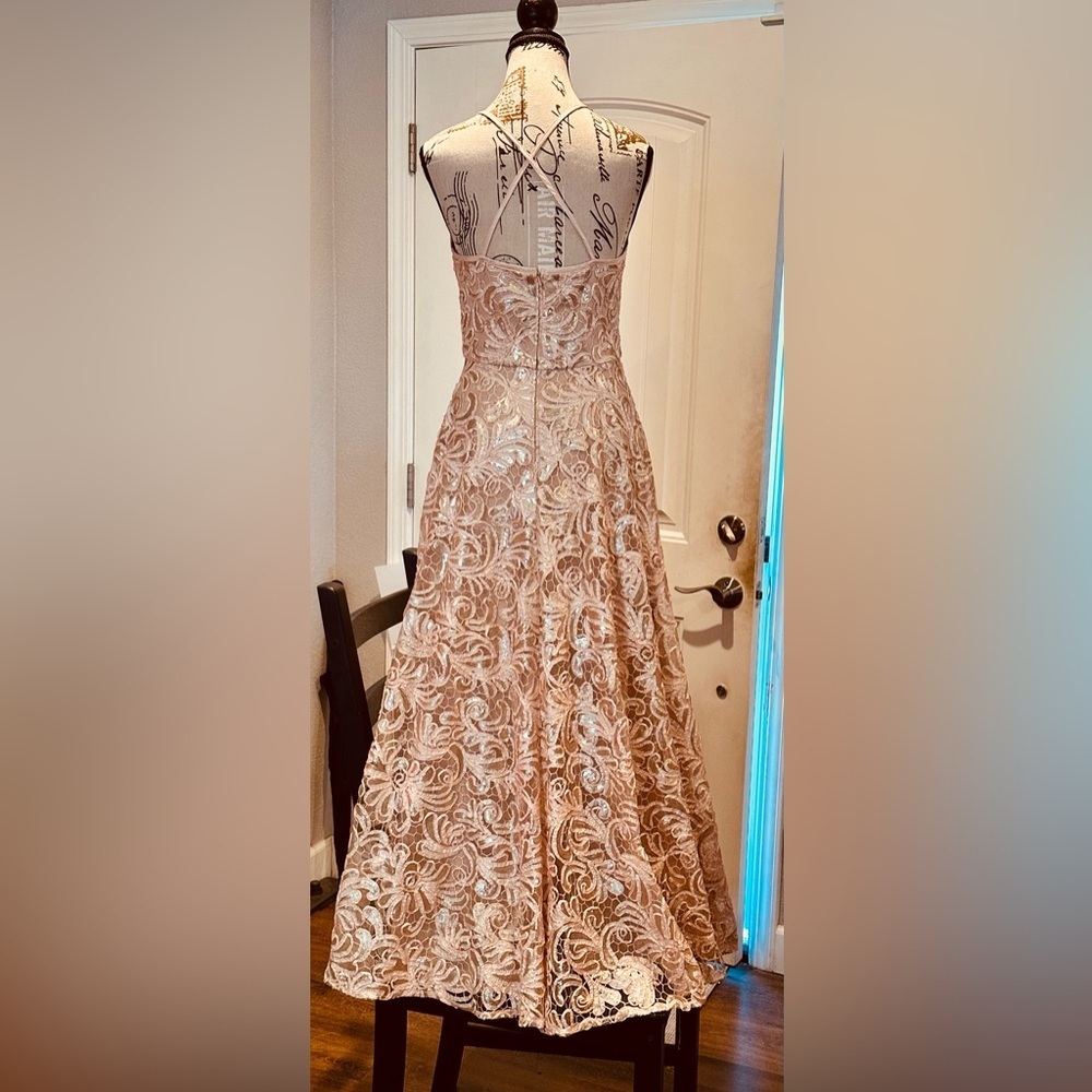 Betsy & Adam Lace & Sequin Formal Dress - Picture 3 of 12